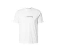 Armani Exchange 3D Embroidered Multicolor Logo T-Shirt, Blanc cassé, L Hommes