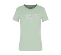 Armani Exchange - T-shirt coupe regular avec logo métallique - Femme - Tops - Vert - Taille: 38 FR