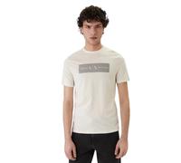 Armani Exchange - T-shirt en coton coupe droite - Homme - Tops - Beige - Taille: XL