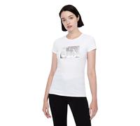 Armani Exchange - T-shirt en jersey de coton coupe slim - Femme - Tops - Blanc - Taille: 36 FR