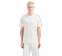 Armani Exchange T-Shirt Graphique imprimé AX All Over pour Homme, Blanc imprimé, Taille XL