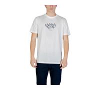 Armani Exchange - T-Shirt Imprimé à Col Rond et Manches Courtes - Homme - Tops - Blanc - Taille: S