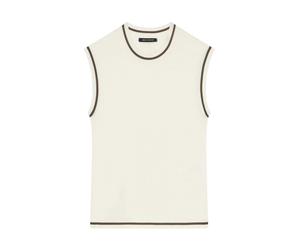 Armani Exchange - Top tricoté en tissu technique - Femme - Pulls - Beige - Taille: 36 FR