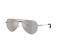 Armani Exchange Unisex Sunglass AX2060S - Couleur du Monture: Argent Mat, Couleur de Lentille: Gris clair Effet miroir Agent