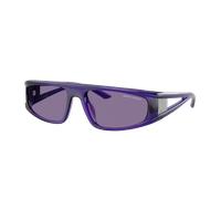 Armani Exchange Unisex Sunglass AX4159SU - Couleur du Monture: Violet transparent brillant, Couleur de Lentille: Effet miroir Violet Intérieur Argent