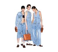 Armani Exchange Veste en jean boutonnée en coton pour femme, bleu denim, X-Small