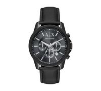 Armani Exchange Watch For Men, Quartz Chronograph movement and 44mm Case Size with Leather strap