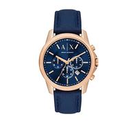 Armani Exchange Watch For Men, Quartz Chronograph movement and 44mm Case Size with Leather strap