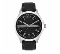 Armani Exchange Watch For Men, Quartz Three hand date Movement and 46mm Case Size with Leather strap