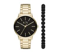 Armani Exchange Montre pour homme , mouvement à trois aiguilles, boîtier en acier inoxydable doré de 42 mm avec bracelet en acier inoxydable, AX7119
