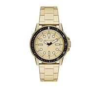 Armani Exchange Montre pour homme, mouvement à trois aiguilles, boîtier en acier inoxydable doré de 44 mm avec bracelet en acier inoxydable, AX1854