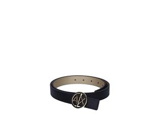 Armani Exchange Women's Bicolore Logo Ceinture à boucle pour femme Noir/doré Taille S