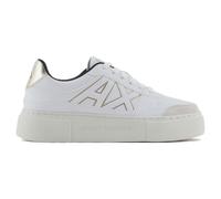 Armani Exchange Baskets Courtes pour Femme, Couleur contrastée, Semelle épaisse, OP White Pale, 38 EU