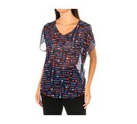 Armani Jeans - Chemisier à manches courtes bleu marine - Femme - Blouses et Chemises - Bleu - Taille: 38 FR