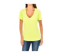 Armani Jeans - T-shirt à manches courtes col en V - Femme - Tops - Jaune - Taille: 36 FR