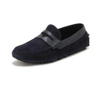 Armani - X4B152 Xr350 Mocassins de conduite en daim multi-rayures - Homme - Chaussures - Bleu - Taille: 41 EU