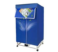 Armanyya Sèche-linge électrique, armoire portable, 1500 W, séchoir à air chaud avec minuterie, chauffage à 5 couches, grande capacité, peu encombrant pour appartement, maison, voyage, 150 cm, bleu