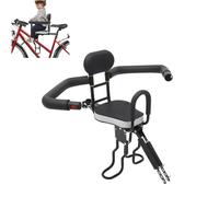 Armanyya Siège de vélo pour enfant, siège de sécurité réglable, support avant, capacité de charge 80 kg, hauteur de la pédale 21-26 cm, pour enfants âgés de 1 à 5 ans, noir