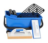 Armar Trading LTD Plastique Kit d'outils de pose de carrelage professionnels Taloche à joints, taloche à éponge, rouleaux et seau, Bleu