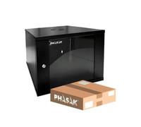 Armario mural Phasak PHO 2009D Rack 19" 9U 530x400 desmontado panel trasero extraíble cristal templado