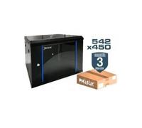 Armario Rack Mural Phasak PHO 2220D 19" 20U Puerta Cristal Pintura RAL 9005 Negro