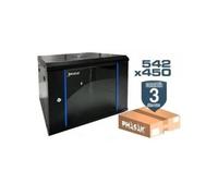 Armario Rack Mural Phasak PHO 2220D 19" 20U Puerta Cristal Pintura RAL 9005 Negro