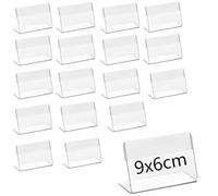 Armastuse 18 Pcs Porte Étiquette en Acrylique Transparent, Porte-Cartes Nominatives Porte Étiquette Prix pour Bureau École Supermarché (9*6cm)