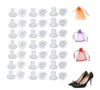 Armastuse Protege Talon Chaussure,60 paires couvre talon aiguille couvre-talons hauts bouchon d'herbe pour les occasions de mariage à utiliser tous les jours (Transparent)