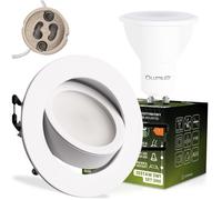 Armature halogène encastrée au plafond ronde orientable TRIX 3w1 GU10 6W 3000K blanc mat LUMILED