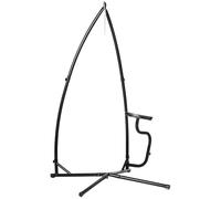 Armature pour fauteuil suspendu en forme de X - Support en métal - Crochet à ressort - Plateau - Table d'appoint - Pour l'intérieur et l'extérieur - Jusqu'à 120 kg - Noir