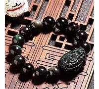 Armband Bracelet en cristal Feng Shui Naturel Bracelet porte-bonheur Dragon Tortue Bracelet Balance Oeil Arc-en-ciel Obsidienne Obsidienne Or Amulette Avec Perles Attire de l'argent Pr