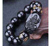 Armband Bracelet Feng Shui en cristal naturel pendentif huit saints patrons porte bonheur pour zodiaque mantra à six caractères bracelet en obsidienne Tathagata bouddha amulette attire de l'argent