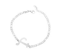 Armband Für Statische Elektrizität Personalisiertes Anfangsarmband, versilbertes -Stahl-Buchstabenarmband, zierliches -Stahlarmband, zarte Scheibe, Namensarmband für Frauen und Mädchen (T, One Size)