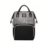 Armbq Sac à langer imprimé léopard Sac à dos multifonction pour soins de bébé Sac à langer étanche Voyage pour maman Marron