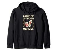 Arme de Distraction Massive Humour Popcorn et Télécommande Sweat à Capuche