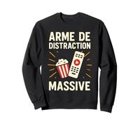 Arme de Distraction Massive Humour Popcorn et Télécommande Sweatshirt