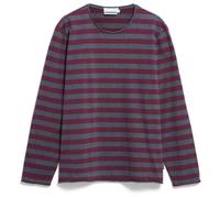 ARMEDANGELS - Maarkos L/S Stripes Brushed - Haut à manches longues - L - steel melange / dark cranberry