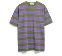 ARMEDANGELS - Maarkos Multi Stripes - T-shirt - L - pungent purple / fatigue green