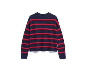 ARMEDANGELS Pull-over 'Merinaa' bleu marine / rouge, Taille XS