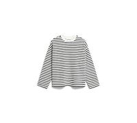 ARMEDANGELS Sweat-shirt pour femme en coton bio FRANKAA MAARLEN Stripe Oversized Fit, Noir uni, XL