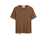 LUALAA LINEN BLEND T-SHIRT | Mélange de lin - olive (XS)