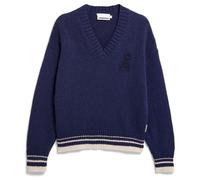 ARMEDANGELS - Women's Iconic Å College Knit Sweater - Pull - XS - tinted navy / oatmilk