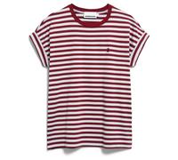 ARMEDANGELS - Women's Idaara Stripes - T-shirt - L - velvet red / soft blue / undyed