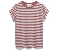 ARMEDANGELS - Women's Idaara Stripes - T-shirt - XL - ice grape / dark berry