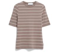 ARMEDANGELS - Women's Jaanisara Fine Stripe - T-shirt - XL - walnut cream / oatmilk