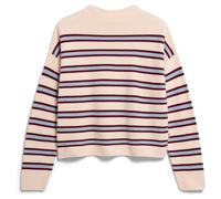 ARMEDANGELS - Women's Merinaa Striped Knit Sweater - Pull - L - oatmilk / velvet red / soft blue