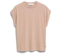 ARMEDANGELS - Women's Slub Jersey Stripe - T-shirt - L - oatmilk / cinnamon dust