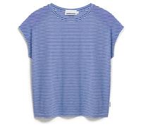 ARMEDANGELS - Women's Slub Jersey Stripe - T-shirt - XS - oatmilk / dynamo blue