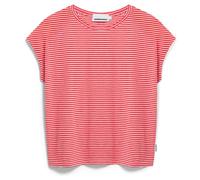 ARMEDANGELS - Women's Slub Jersey Stripe - T-shirt - XXL - pink mist / mars red