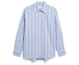 ARMEDANGELS - Women's Stripe Loose Shirt Blouse - Chemisier - S - morning sky / mars red